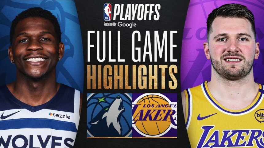 timberwolves vs lakers match player stats